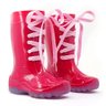 bota galocha infantil cadarc o amarra lac o kids splash pink chuva impermeavel lila s 1