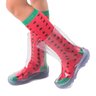 Galocha bota transparente infantil meia arkuero kidsplash chuva impermeavel_meia
