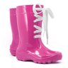 bota galocha infantil cadarc o amarra lac o kids splash pink chuva impermeavel azul lila s rosa 2