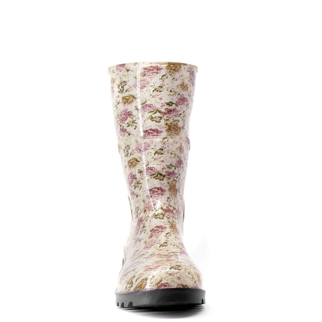 galocha feminina baspan arkuero onc a flores floral rosa mulher chuva impermea vel cano curto