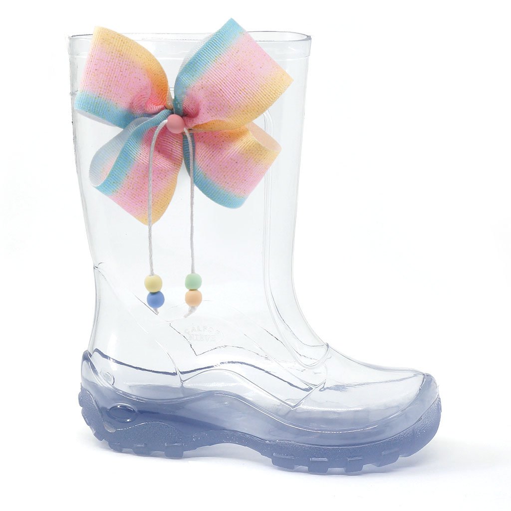 Bota galocha fashion infantil transparente